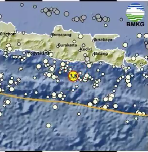 Gempa di Trenggalek, pada Minggu 1 September 2024. (Foto: dok. bmkg)