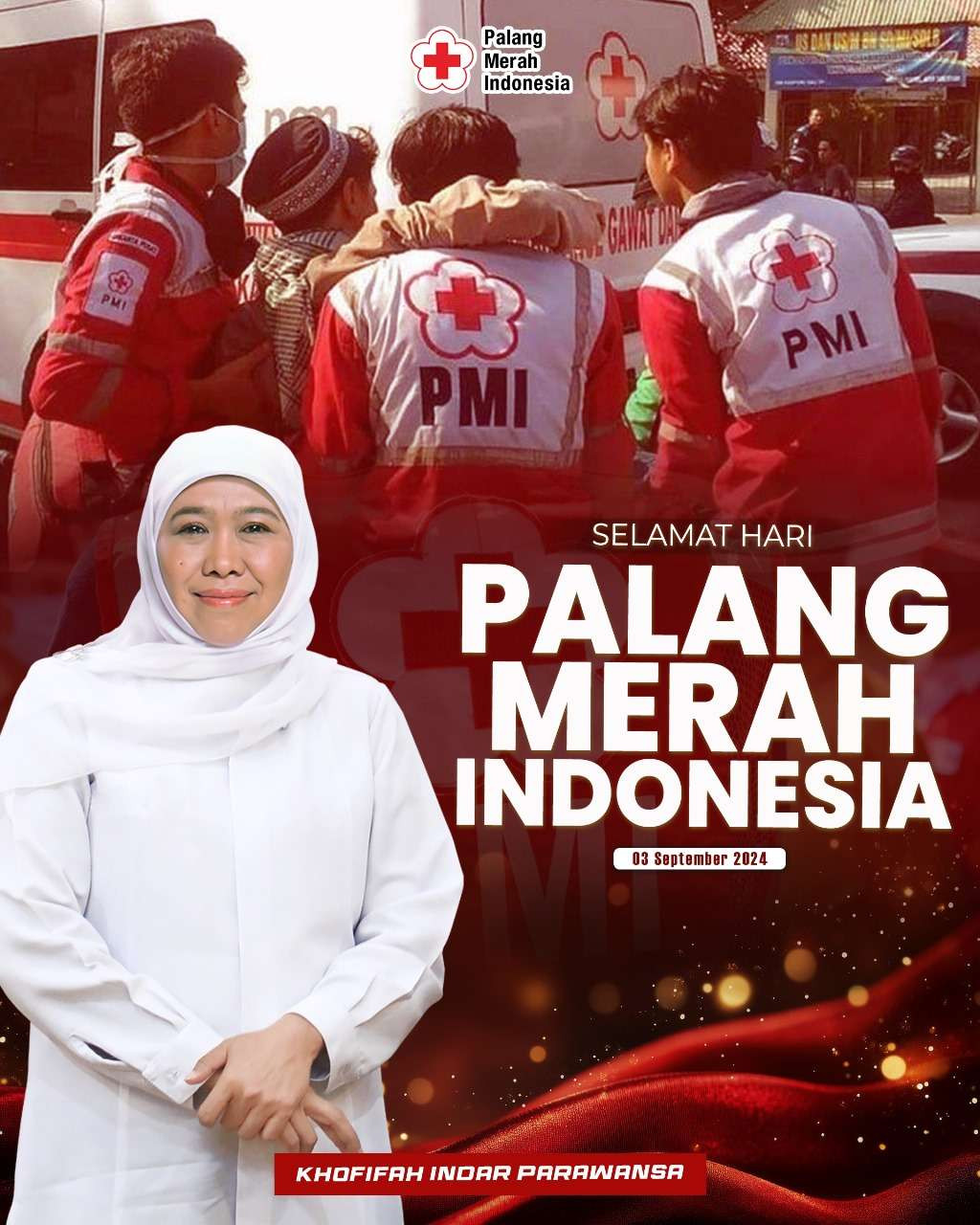 Khofifah Indar Parawansa mengajak masyarakat untuk menjadikan peringatan HUT PMI ke-79 sebagai momentum untuk terus menumbuhkan solidaritas. (Foto: Dok Khofifah)