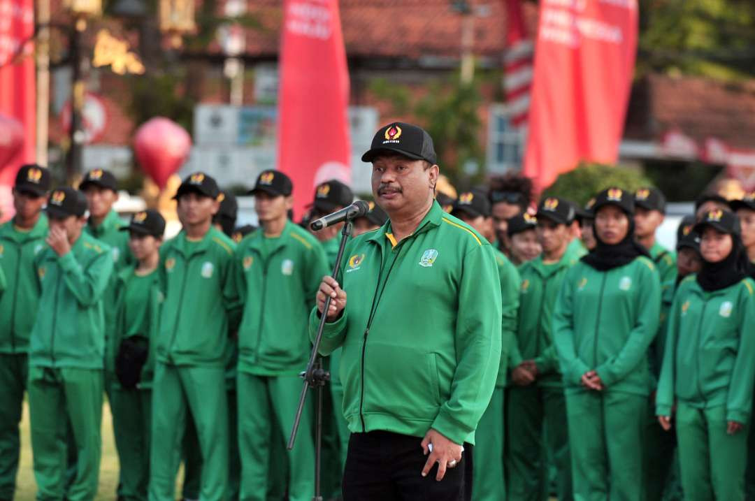 Ketua Umum KONI Jatim M. Nabil saat pelepasan kontingen Jawa Timur ke PON XXI 2024 Aceh-Sumut di Gedung Negara Grahadai, Surabaya beberapa waktu lalu. (Foto: KONI Jatim)