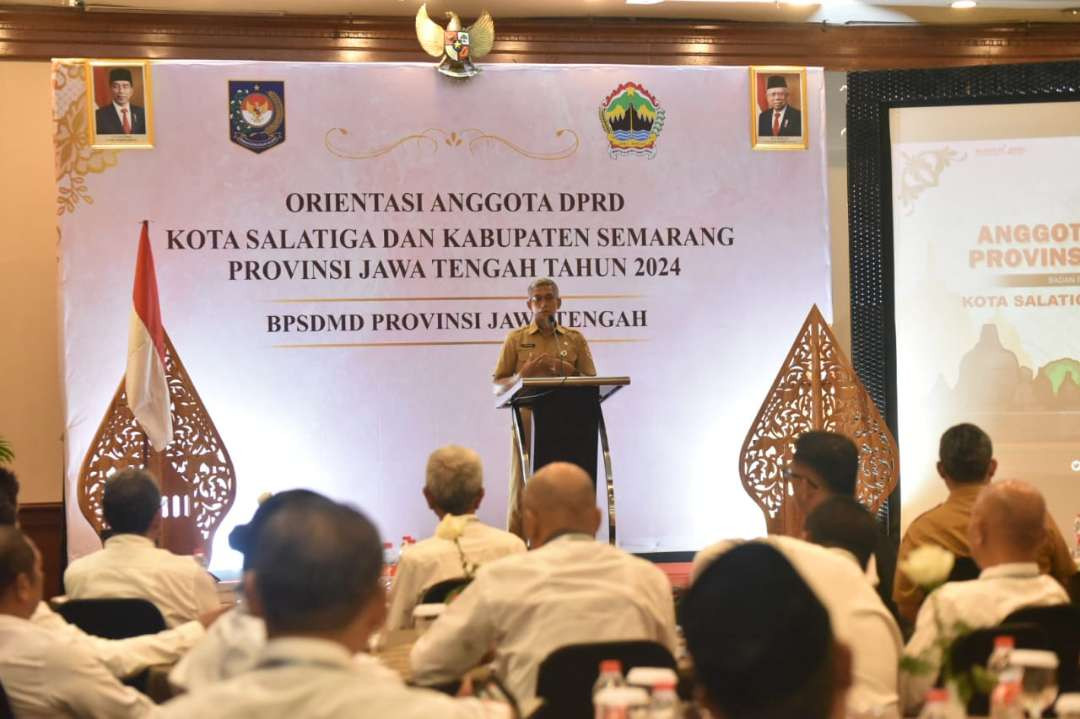 SSekretaris Daerah Jawa Tengah, Sumarno dalam acara orientasi DPRD Salatiga dan Kabupaten Semarang, di  Hotel Sunan Solo, Senin, 9 September 2024.(Foto: Istimewa)