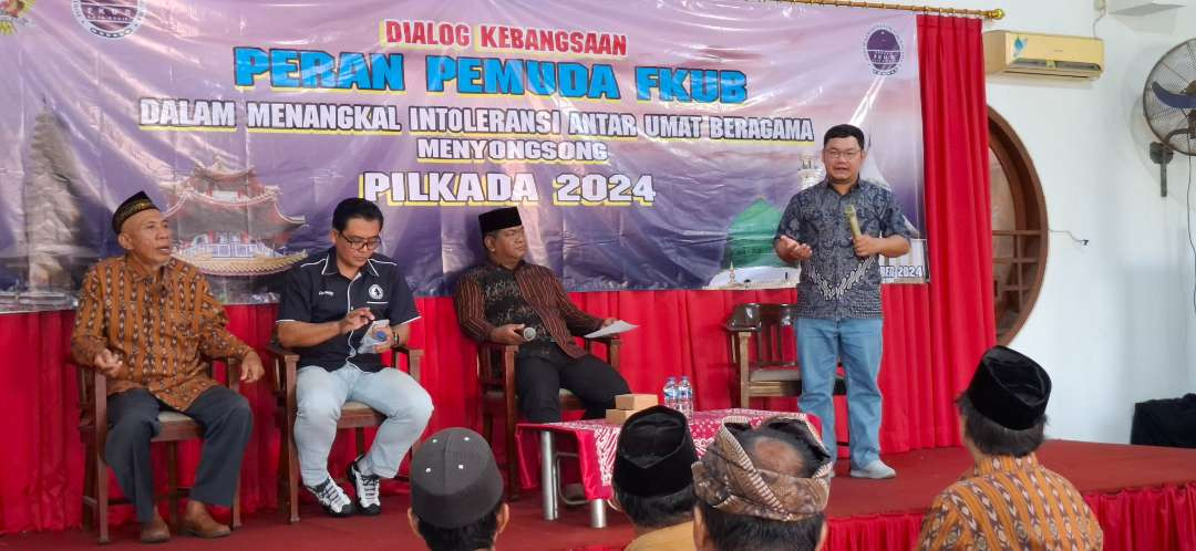 Forum Kerukunan Umat Beragama (FKUB) Kota Kediri menggelar dialog kebangsaan dalam upaya menjaga kondusivitas jelang pilkada. (Foto: Fendi Lesmana/Ngopibareng.id)