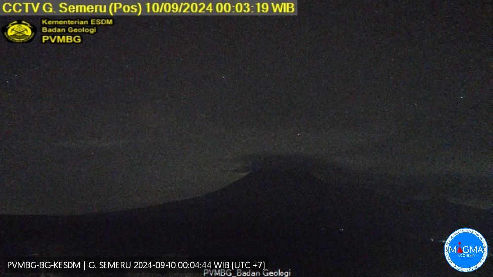 Gunung Semeru mengalami erupsi sebanyak lima kali pada Selasa10 September 2024. (Foto: dok. magma.esdm)