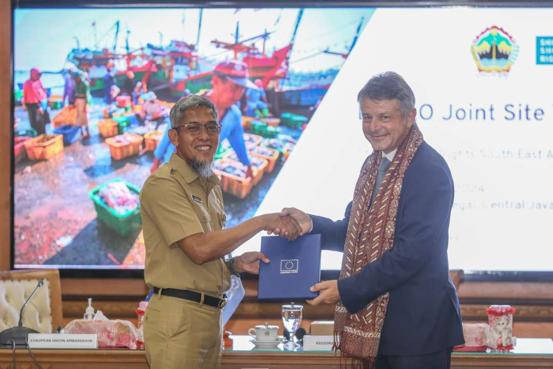 Sekda Provinsi Jawa Tengah, Sumarno menerima kunjungan kerja delegasi Uni Eropa, Denis Chaibi dan Direktur ILO untuk Indonesia-Timur. (Foto: Dok Prov Jateng)