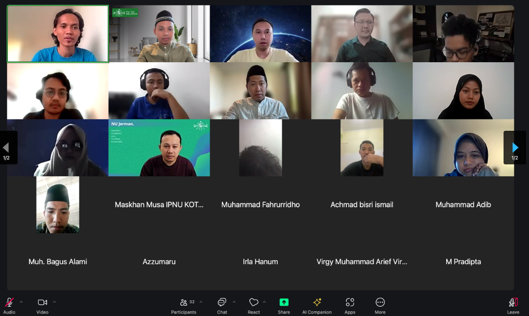 Pelatihan dibuka langsung Ketua PCINU Belanda, Nur Ahmad dan diikuiti oleh 40 peserta terpilih dari  total 109 pendaftar. (Foto: pcinu for ngopibareng.id) 