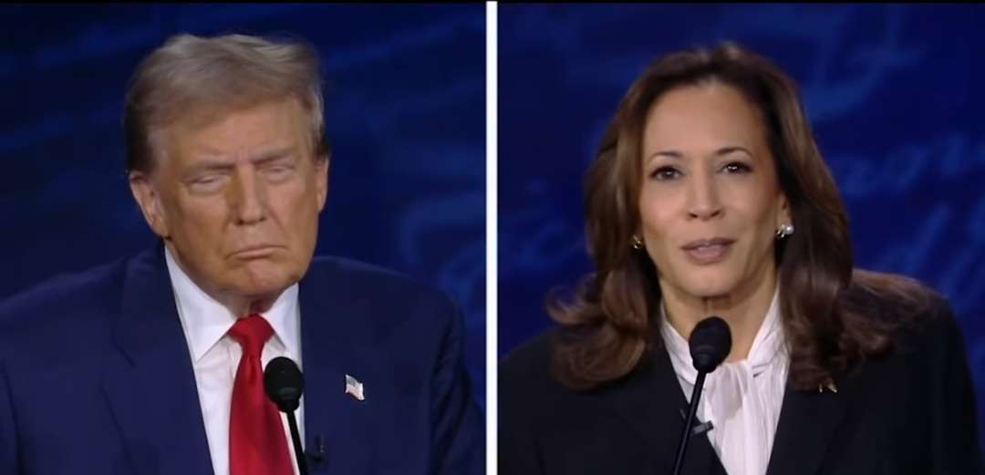 Anting mutiara Kamala Harris saat debat capres Amerika Serikat melawan Donald Trump jadi sorotan netizen. (Foto: X)