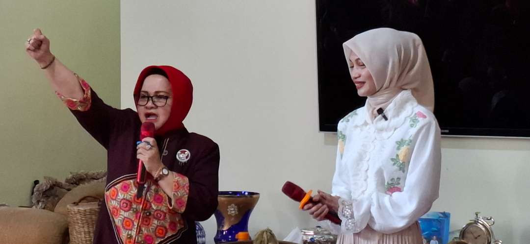 Ganik Pramana ajak ratusan relawan Sahabat Ganik kerja keras menangkan Vinanda-Gus Qowim di Pilwali Kediri 2024. (Foto: Fendhy Lesmana/Ngopibareng.id)