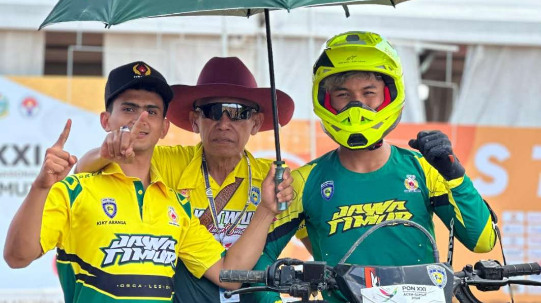 Balap motor Jatim berhasil raih dua medali emas grasstrack. (Foto: KONI Jatim)