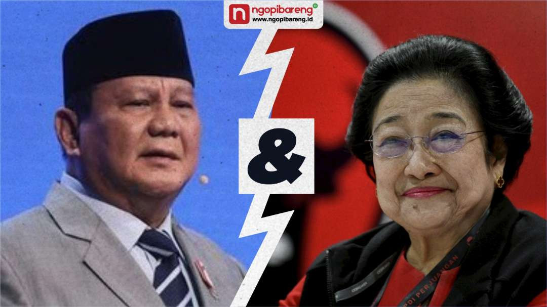 Megawati Soekarnoputri dan Prabowo Subianto. (Grafis/Candra: Ngopibareng.id)