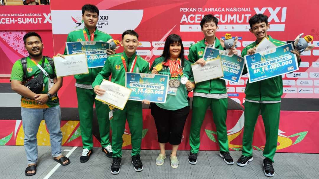 Tim Basket 3x3 putra Jatim berhasil meraih emas PON. (Foto: Fariz Yarbo/Ngopibareng.id)