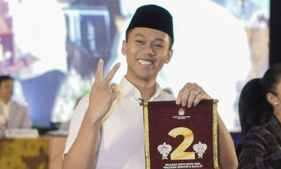 Calon Walikota Batu Firhando Gumelar dan Calon Wakil Walikota Batu H Rudi, mendapatkan nomor urut dua dalam pengundian nomor urut oleh KPU Kota Batu. (Foto: Istimewa)