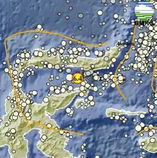 Gumpa bumi magnitudo 6,4 di Gorontalo pada Selasa 24 September 2024. (Foto: bmkg)