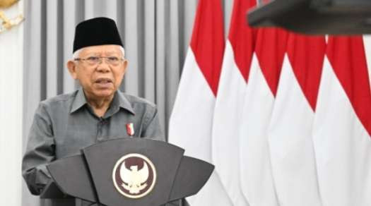 Wakil Presiden (Wapres) Ma'ruf Amin saat memberikan pidato kunci secara virtual dalam Global Waqf Conference ke-12, pada Selasa  24 September 2024. (Foto: Setwapres)