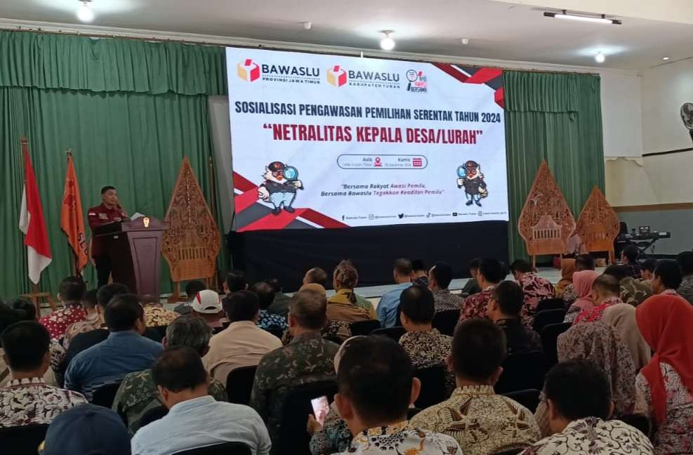 Sosialisasi netralitas kepala desa dan lurah di Kabupaten Tuban. (Foto: Khoirul Huda/Ngopibareng.id)