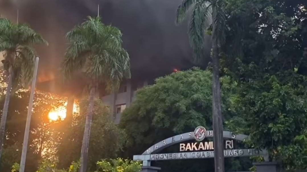 Kebakaran Gedung Bakamla Jakarta, termasuk Kantor Komnas Perempuan, Minggu 29 September 2024 pagi. (Foto: Istimewa)