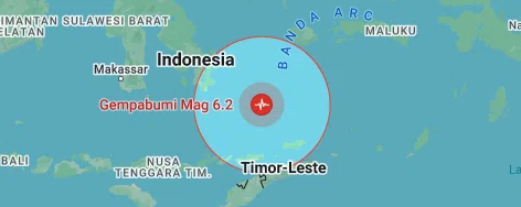 Gempa bumi magnitudo 6,2 terjadi di Wakatobi, Sulteng, pada Selasa 1 Oktober 2024, sore. (Foto: dok. bmkg)