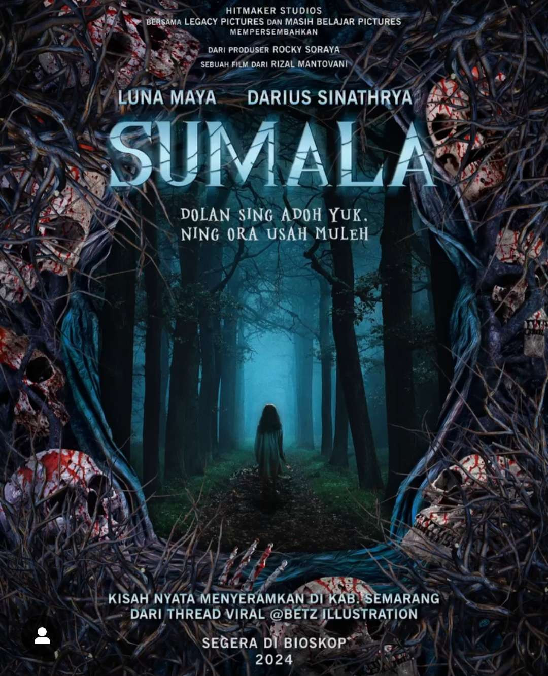 Poster film Sumala terinspirasi dari kisah nyata. (Foto: Hitmaker Studios)