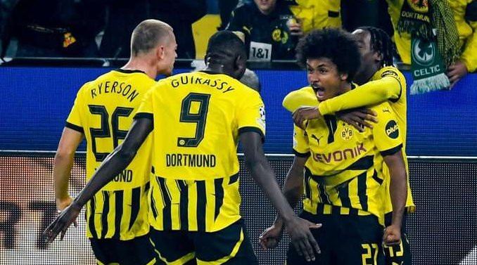 Para pemain Borussia Dortmund berpesta gol ke gawang Celtic. (Foto: X/@BVB)