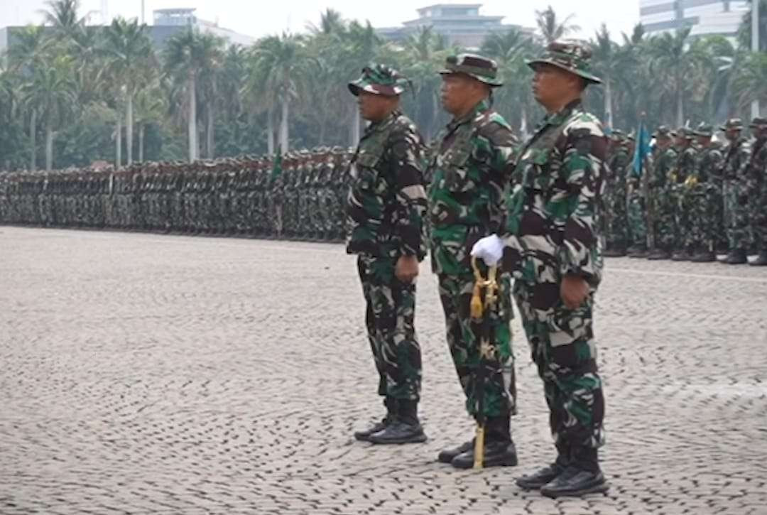 Gladi bersih HUT ke-79 TNI di Monas. (Foto: Instagram Puspen TNI)