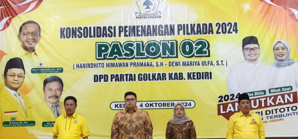 Gelar konsolidasi, Golkar siap menangkan paslon Dhito - Dewi 70 persen perolehan suara di Pilbup Kediri. (Foto: Fendi Lesmana/Ngopibareng.id)