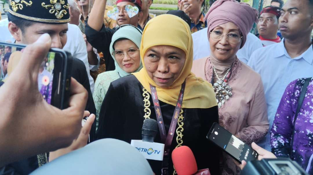 Cagub Jatim nomor urut 02, Khofifah Indar Parawansa. (Foto: Fariz Yarbo/Ngopibareng.id)