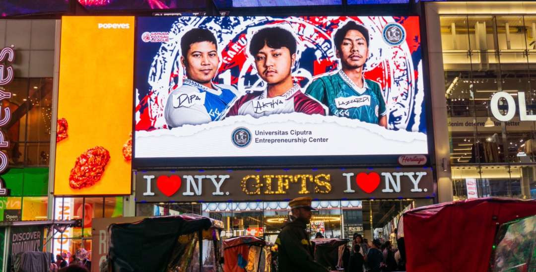 Tayangan promosi GFL 2024 di Times Square, New York. (Foto: Istimewa)