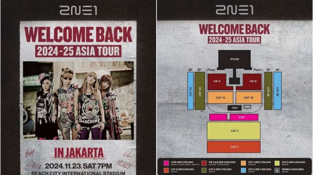 Konser 2NE1 di Beach City International Stadium Ancol, Jakarta, 23 November 2024. (Foto: Instagram)