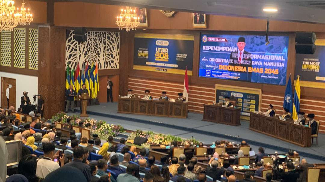 Suasana sidang doktor terbuka Menteri ATR/BPN, Agus Harimurti Yudhoyono (AHY), Senin 7 Oktober 2024. (Foto: Julianus Palermo/Ngopibareng.id)