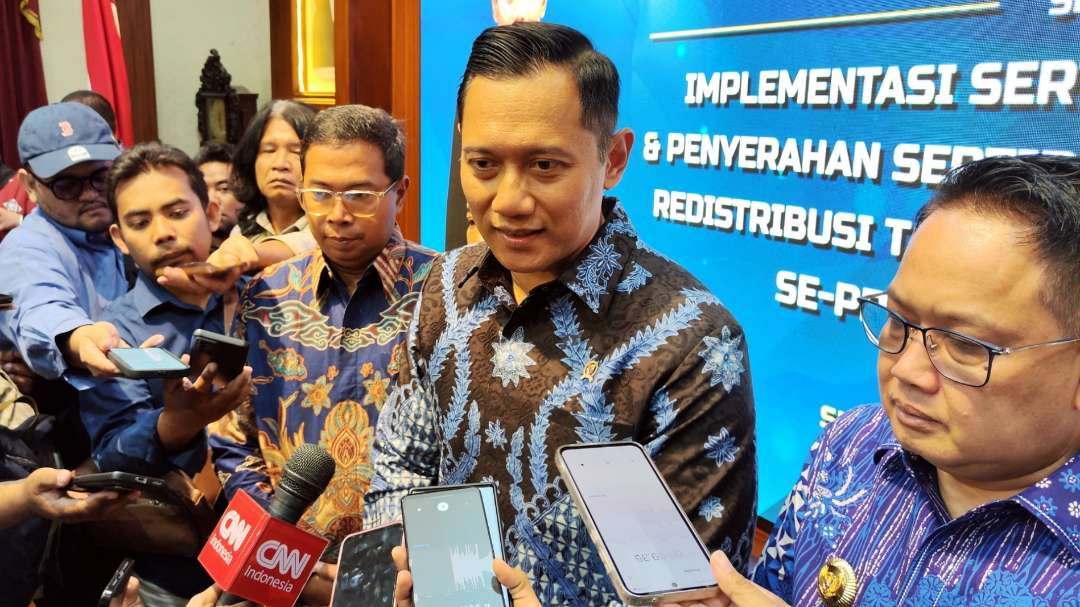 Menteri ATR/BPN, Agus Harimurti Yudhoyono, menargetkan 120 juta bidang tanah lengkap tahun ini. (Foto: Fariz Yarbo/Ngopibareng.id)