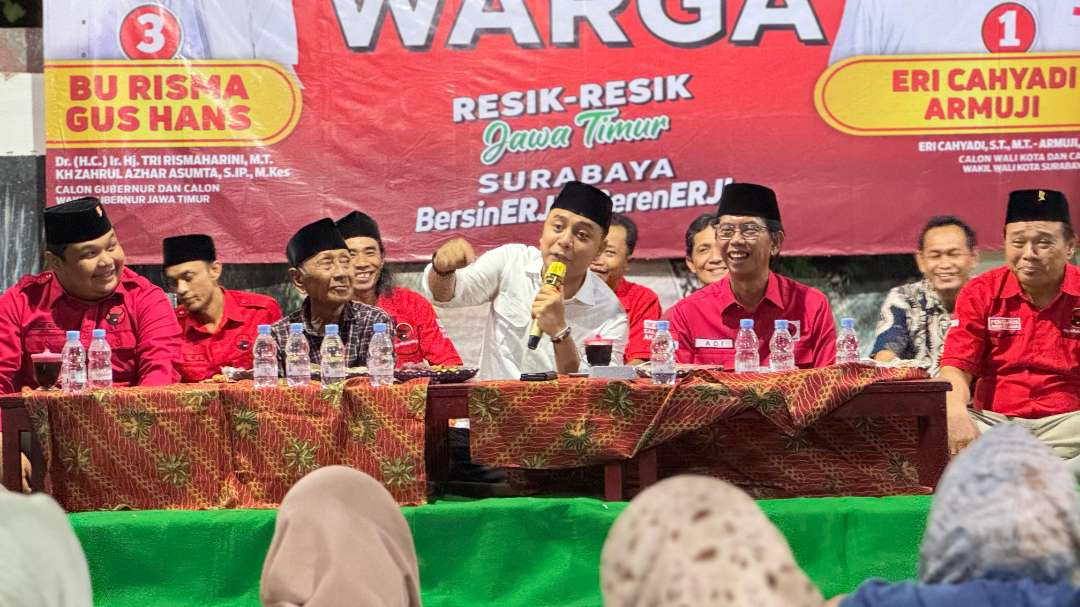 PDIP Surabaya terus bergerak menggalang suara rakyat untuk coblos nomor 3 untuk Bu Risma-Hans dan nomor 1 untuk Eri-Armuji. (Foto: PDIP Kota Surabaya)