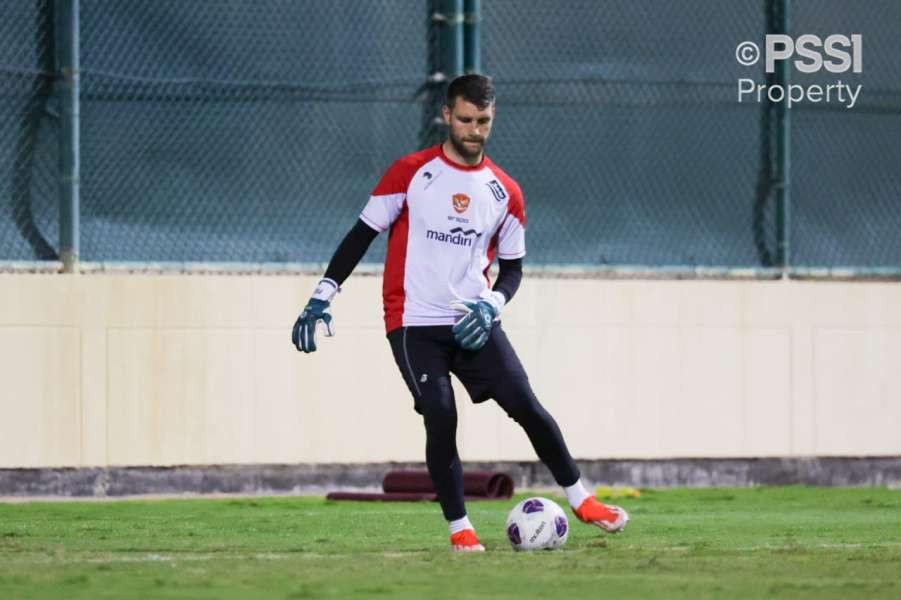 Kiper Timnas Indonesia Maarten Paes diharapkan bisa bermain saat Indonesia melawan Bahrain pada Kamis 10 Oktober 2024. (Foto: dok. pssi)