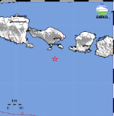 Gempa bumi di Kuta Selatan, Badung, Bali pada Kamis 10 Oktober 2024. (Foto: bmkg)