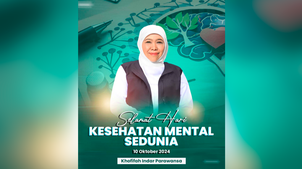 Hari Kesehatan Mental Dunia, Khofifah Indar Parawansa mengajak seluruh masyarakat untuk meningkatkan empati, kepedulian, dan mitigasi terhadap kesehatan mental sesama. (Foto: Istimewa)