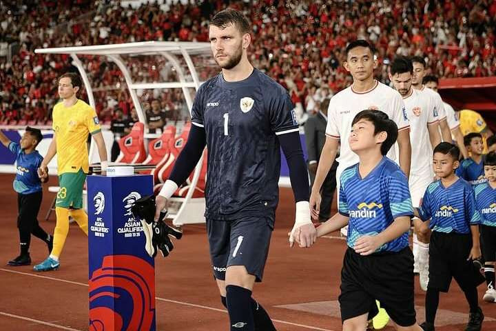 Aksi Maarten Paes bersama Timnas Indonesia (Foto: Maarten Paes/PSSI)