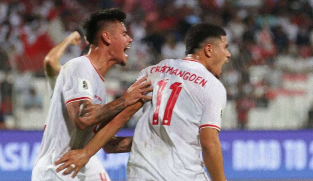 Ragnar Oratmangoen berhasil menyamakan kedudukan menjadi 1-1 di masa tambahan waktu babak pertama. (Foto: Instagram/@timnasindonesia)