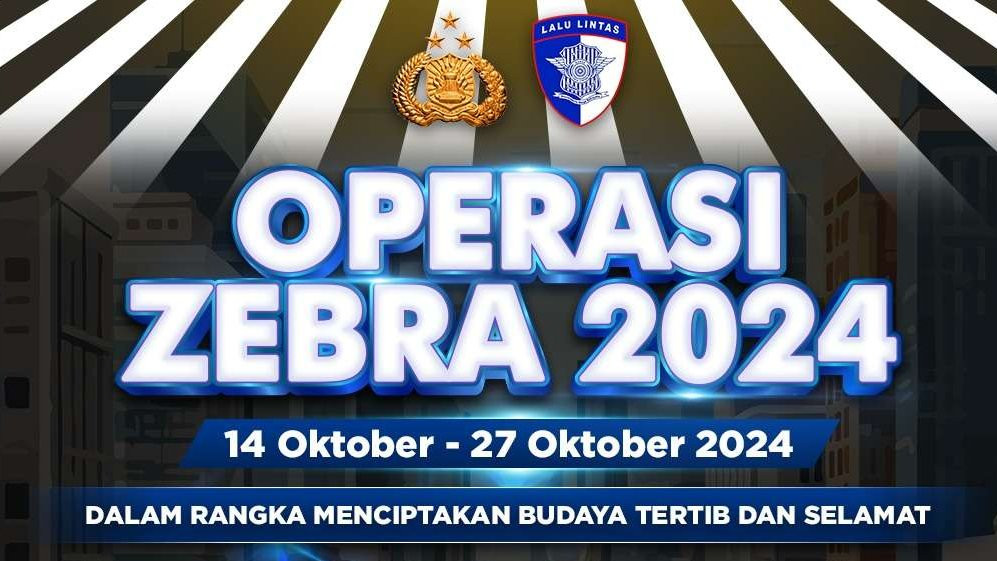 Korlantas Polri melaksanakan Operasi Zebra 2024. Mulai Senin 14 sampai 27 Oktober 2024. (Foto: X)