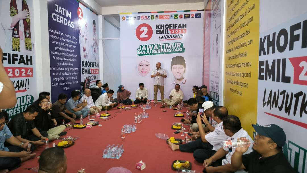 Ketua Tim Pemenangan Daerah Khofifah-Emil, Sumail Abdullah dalam peresmian posko (Foto : istimewa)