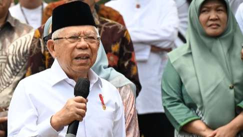 Wapres Ma'ruf Amin optimis prosesi pemerintahan aman. (Foto: Setwapres)