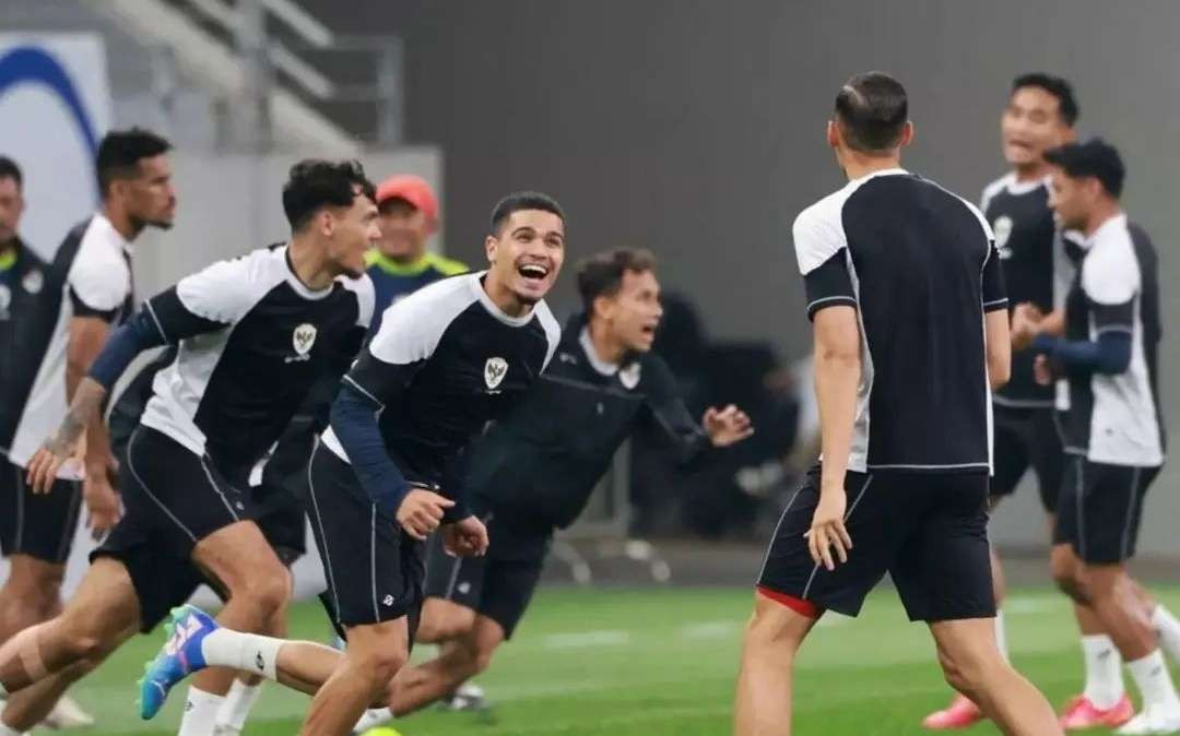 Timnas Indonesia latihan di Stadion Qingdao, persiapan laga kontra China babak kualifikasi Piala Dunia 2026 zona Asia grup C. (Foto: Instagram)