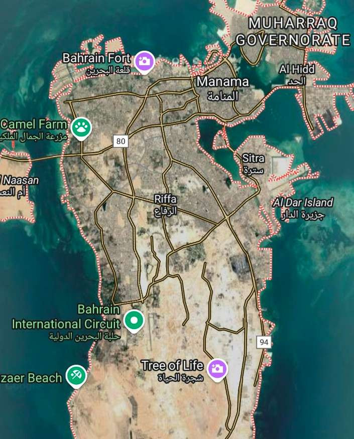 Google map asli Bahrain. (Foto: X)