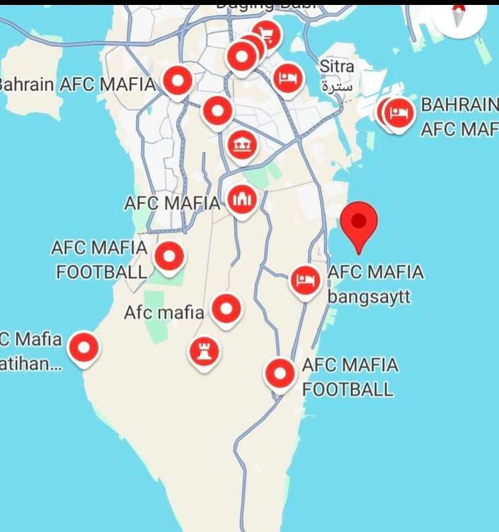 Google map Bahrain berubah AFC Mafia. (Foto: X)