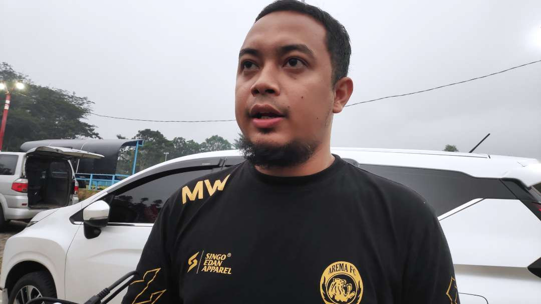 Munif Bagaskara Wakid bocorkan sedikit tentang sponsor baru Arema FC  (Foto: Agung/Ngopibareng.id)