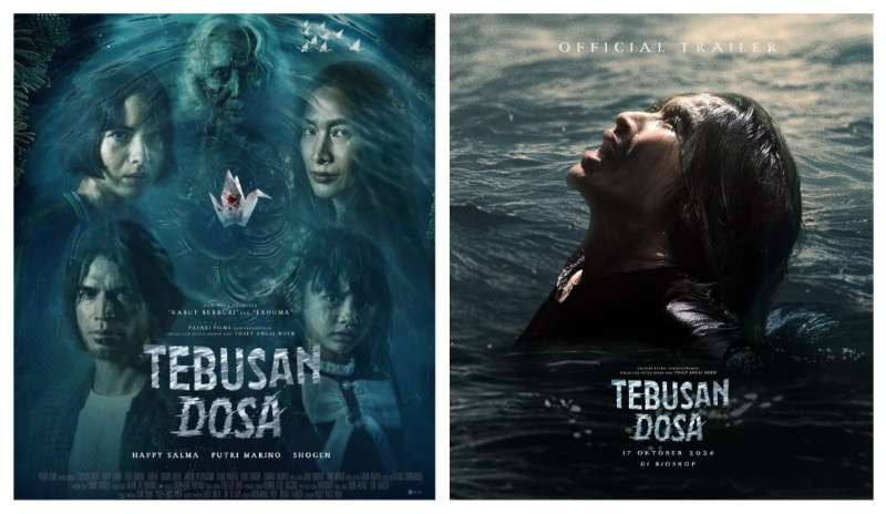 Poster film horor Tebusan Dosa, kerja sama dengan produksi film Korea terkenal, Exhuma. (Foto: Legacy Pictures/Showbox)