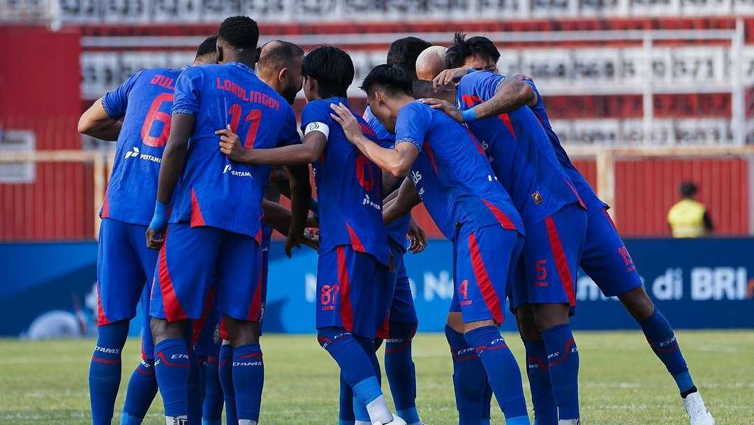 Skuad Arema FC di Stadion Soepriadi, Kota Blitar. (Foto: Arema FC)