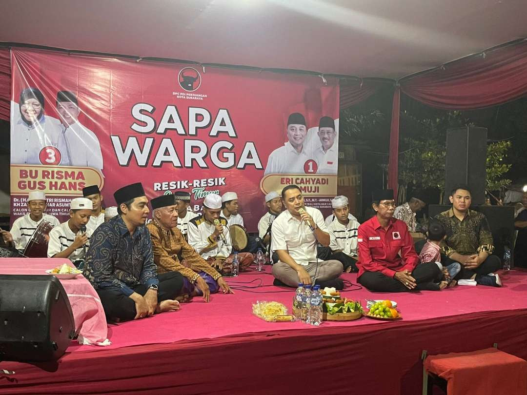 Eri Cahyadi minta masyarakat doakan Risma-Gus Hans agar terwujud pendidikan gratis. (Foto: PDIP Kota Surabaya)