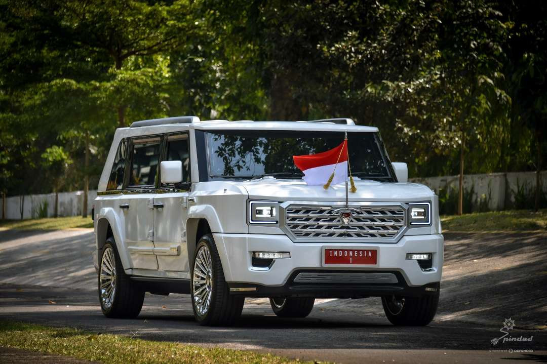 Maung MV3 Garuda Limousine buatan PT Pindad yang digunakan Presiden Prabowo Subianto, resmi menjadi mobil kepresidenan usi pelantikan pada Minggu 20 Oktober 2024.(Foto: Sekretaris Presiden)