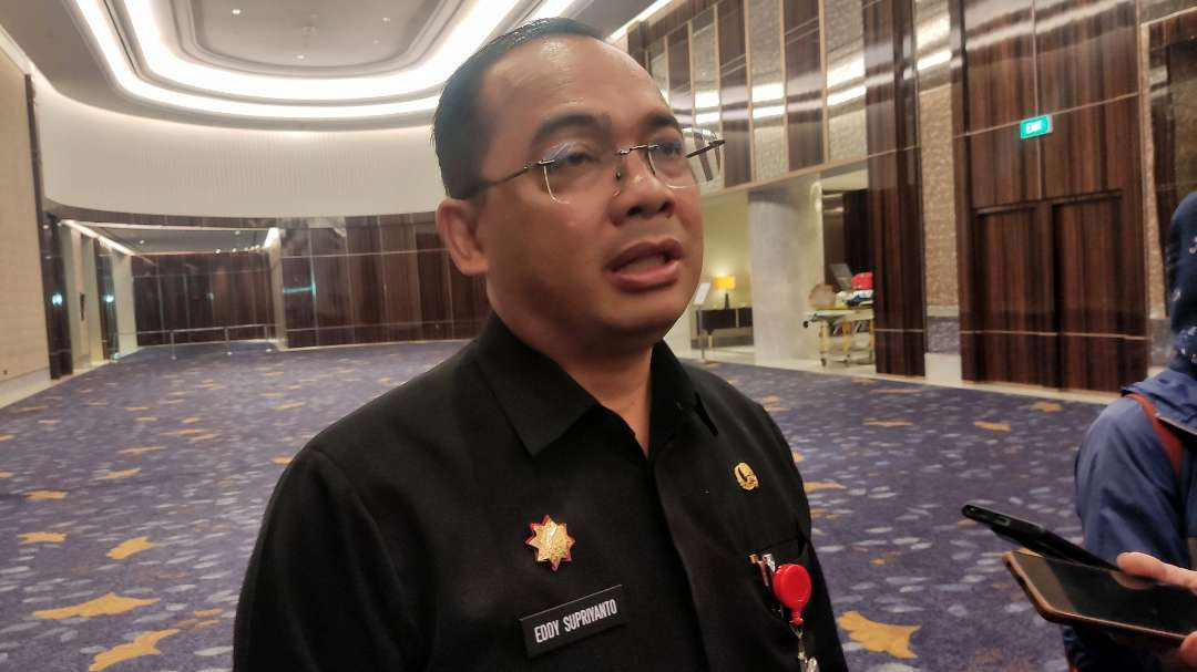 Kepala Bakesbangpol Jatim, Eddy Supriyanto bicara soal pemetaan daerah rawan konflik Pilkada. (Foto: Fariz Yarbo/Ngopibareng.id)