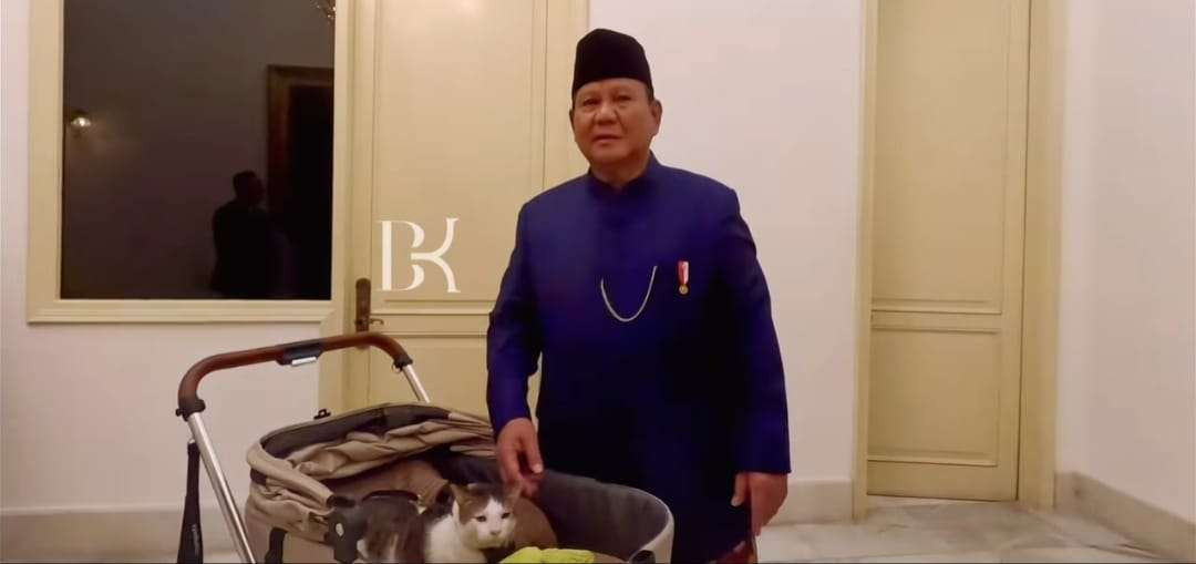 Presiden Prabowo memboyong kucing kesayangannya, Bobby Kertanegara (BK) ke Istana Negara Jakarta. (Foto: Instagram)