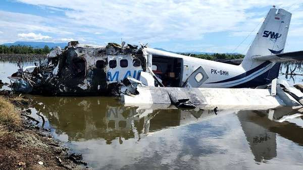 Kondisi pesawat SAM AIR yang kecelakaan. (Foto: Istimewa)