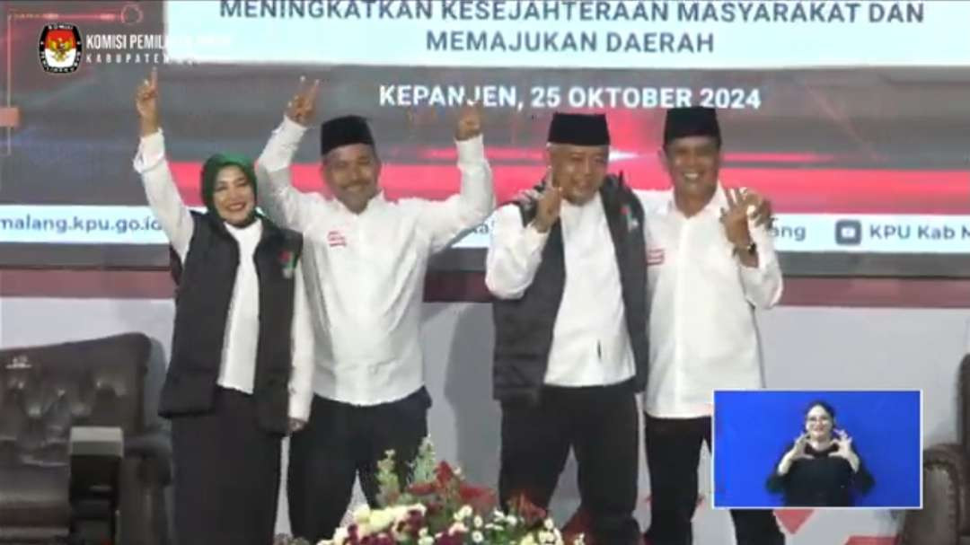 Paslon 01 dan Paslon 02 di Pilkada Kabupaten Malang (Foto: KPU Kabupaten Malang)