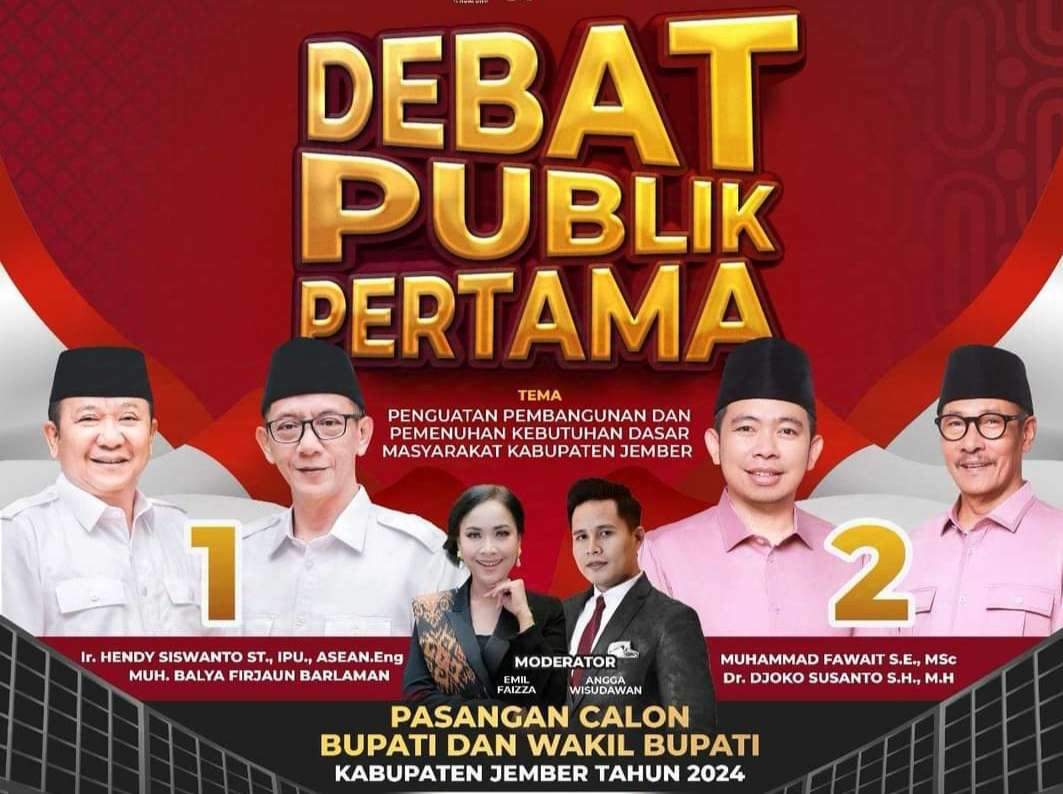 Flayer debat publik perdana yang digelar KPU Jember (Foto: Dokumentasi KPU Jember)